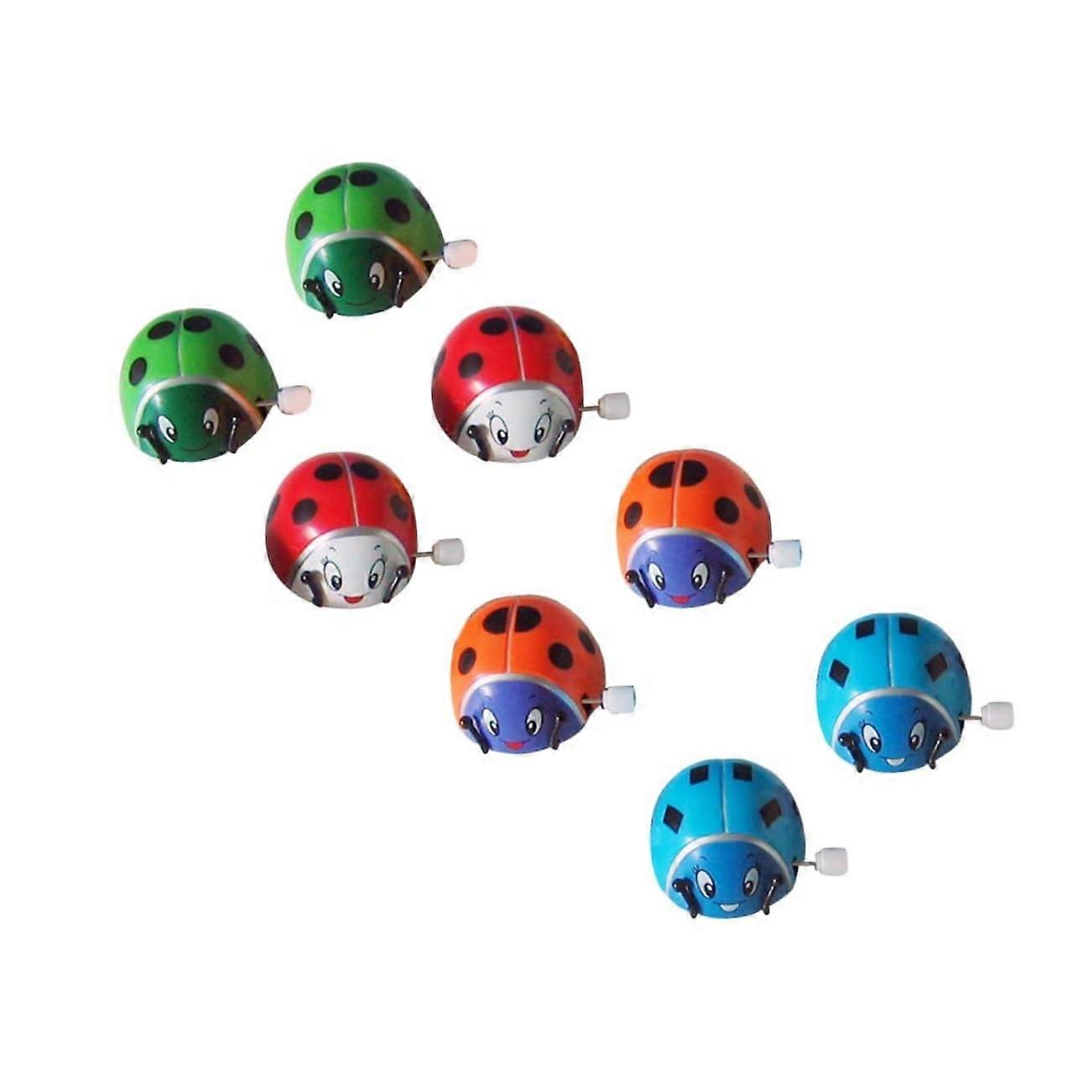 Wind Up Ladybird Toy Set 12pcs Clockwork Crawling Battery Educational Bug Models Random Colors