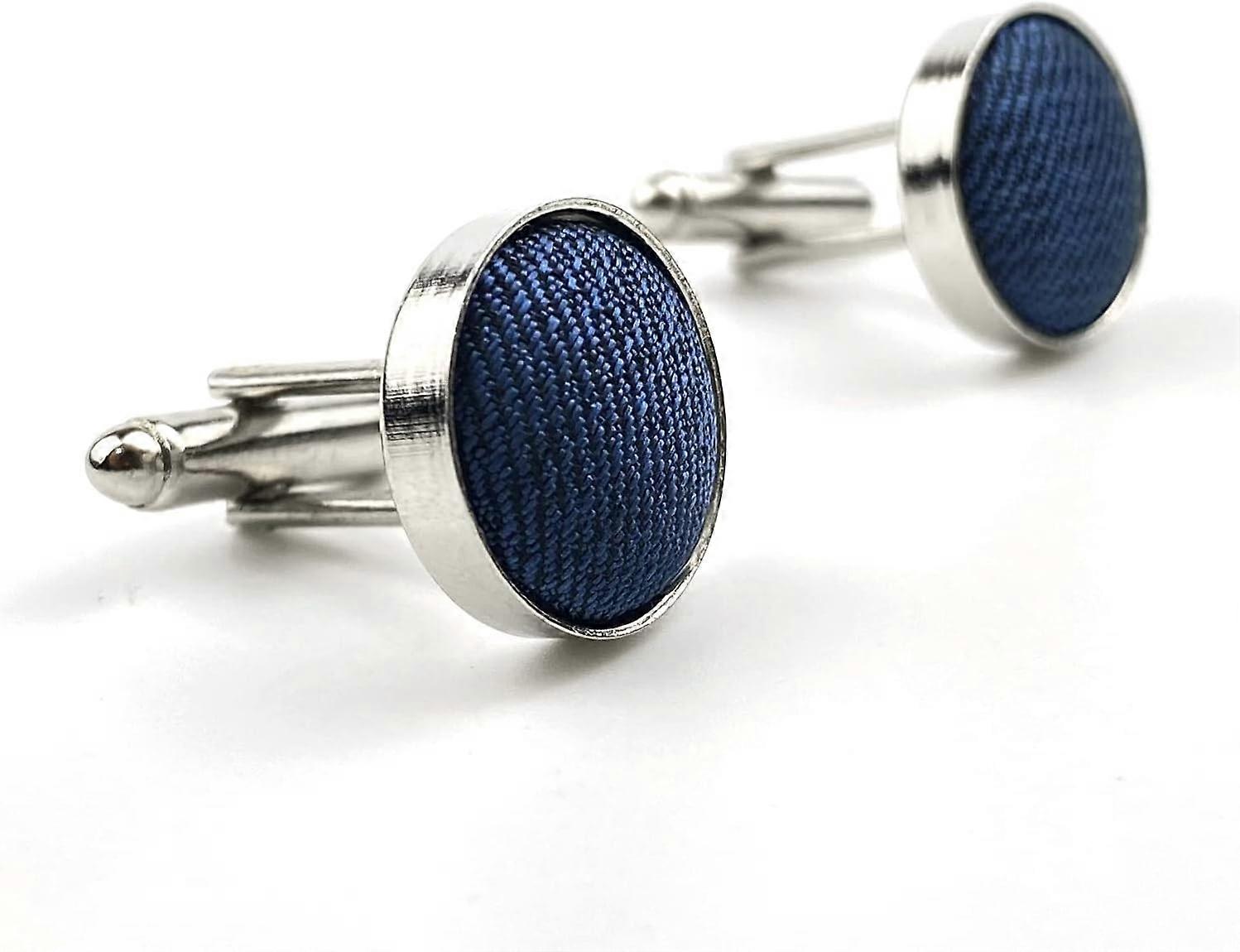 Solid Blue Cufflinks for Men Cuff Link Wedding Gifts