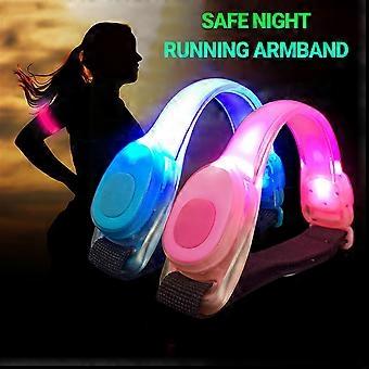 Braçadeira luminosa super brilhante, leve e estilosa com LED para corrida noturna, rosa.