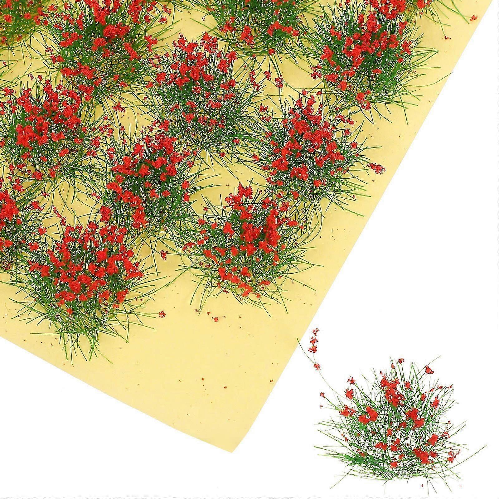 Red Plastic Grass Cluster Grass Cluster Decor for Decor 2 Sheets
