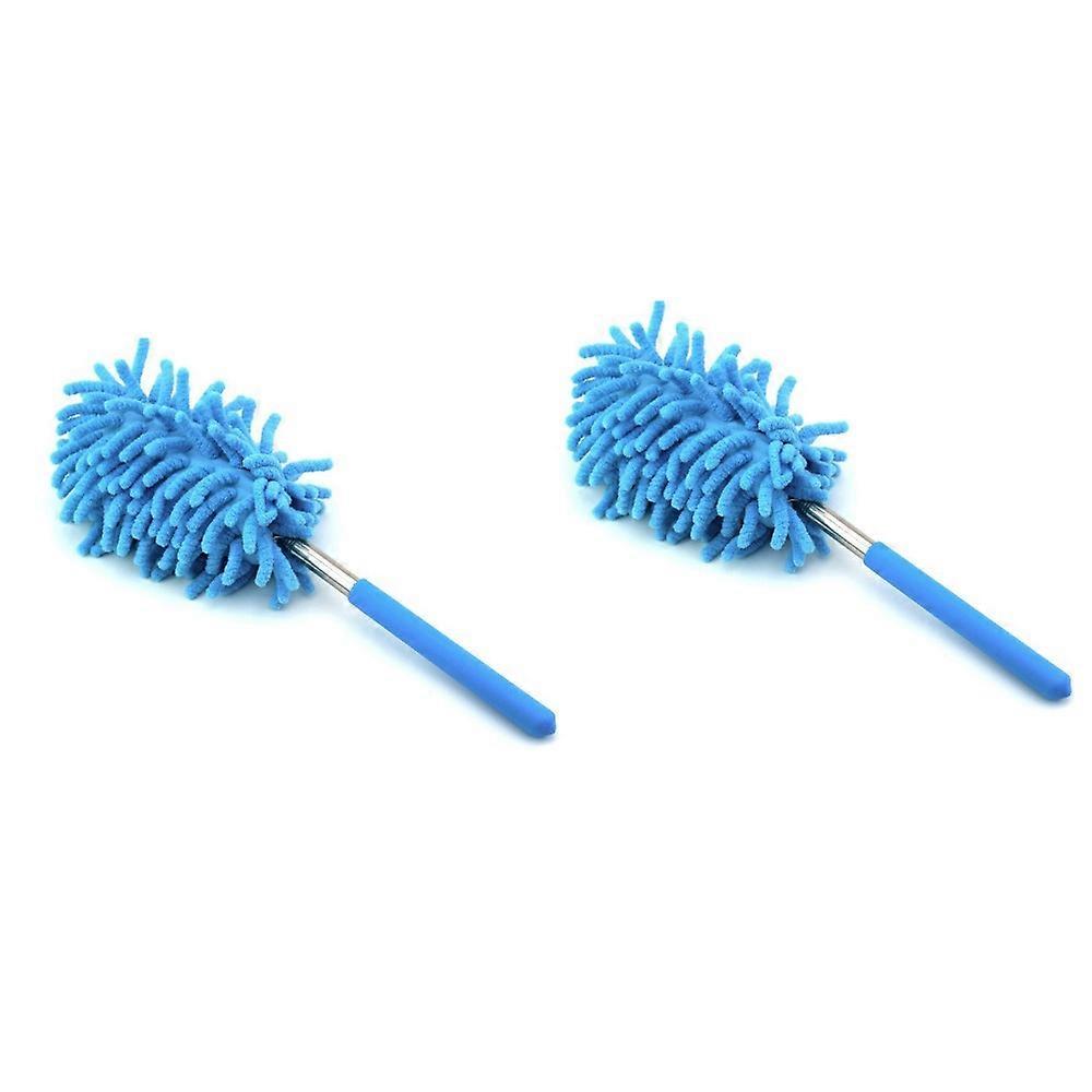 2 Pieces Extendable Microfiber Duster Replaceable Head Detachable Cleaning Duster Soft Stainless Steel Handle