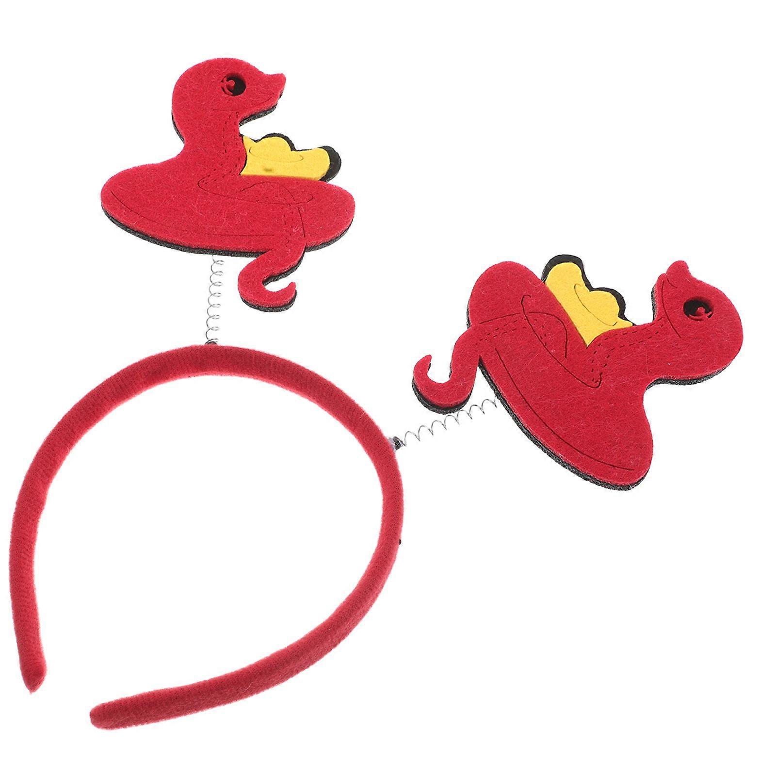 Snake Headband Cartoon Headband for Decoration Red Cloth Festival Headwear