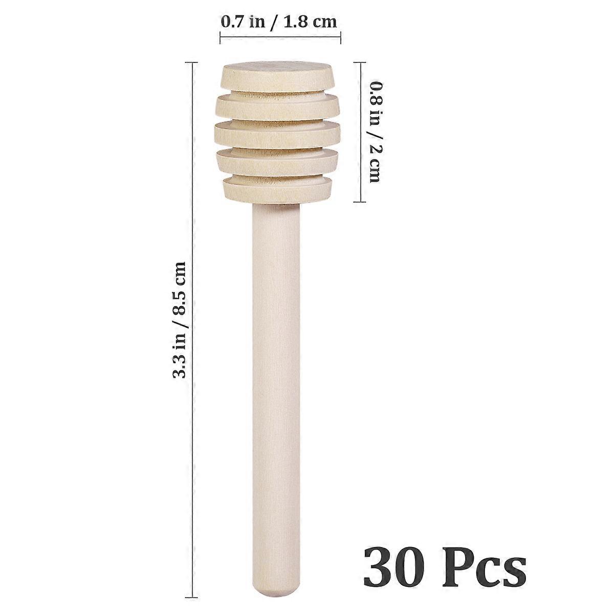 Honningrørepind i træ, 30 stk. beige træ
