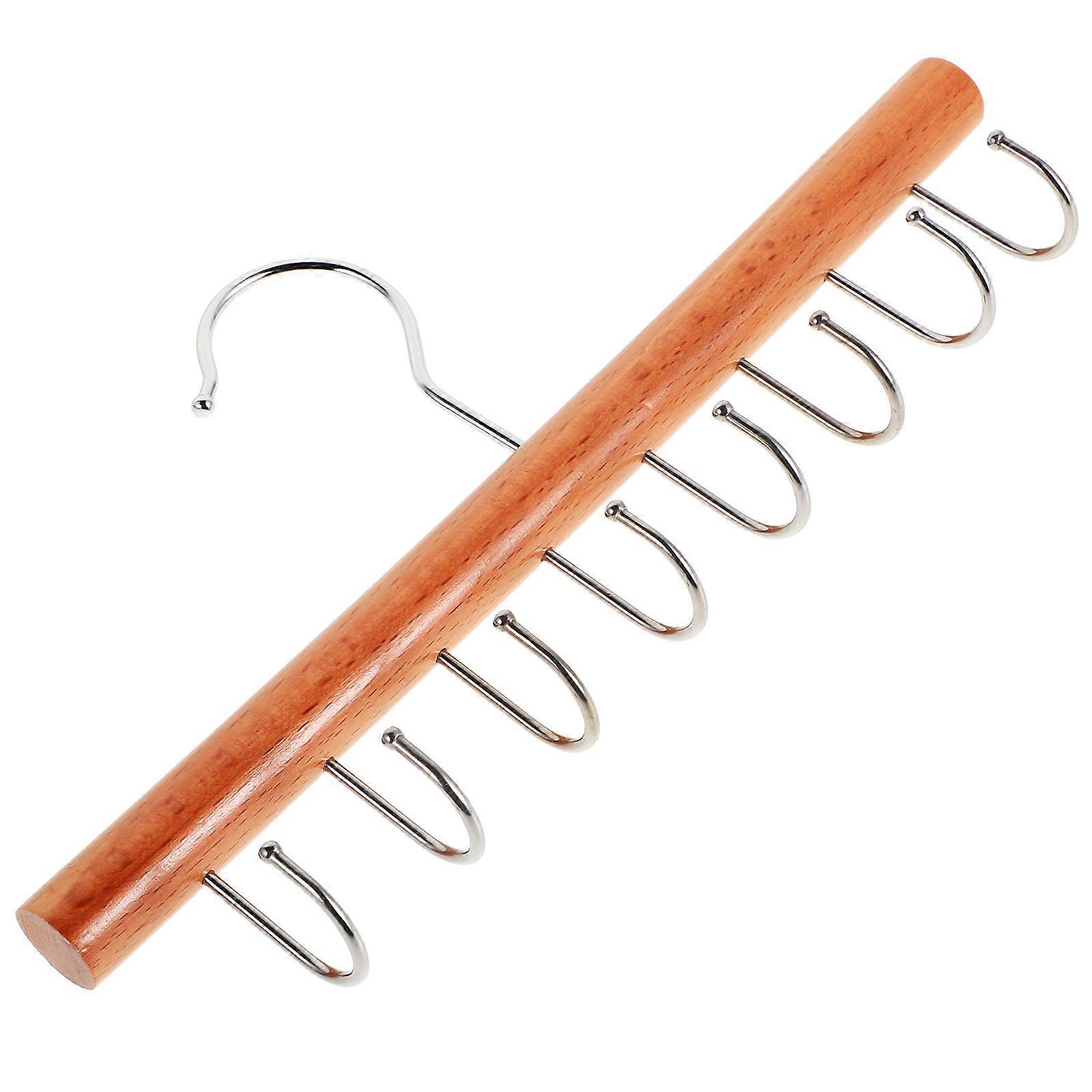 Solid Wood Multifunctional Hook Hanger for Hanging with Multiple Hooks