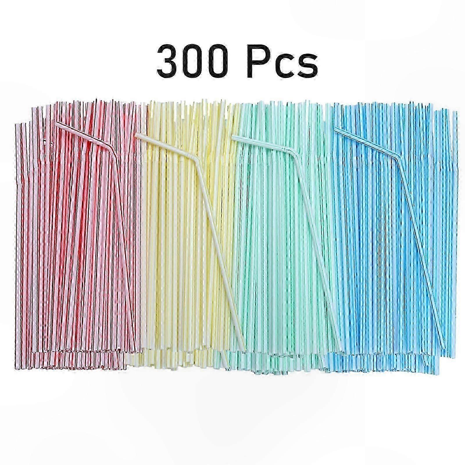 Multi-Colored 8" Plastic Straws with Striped Design compatible with Everyday Use