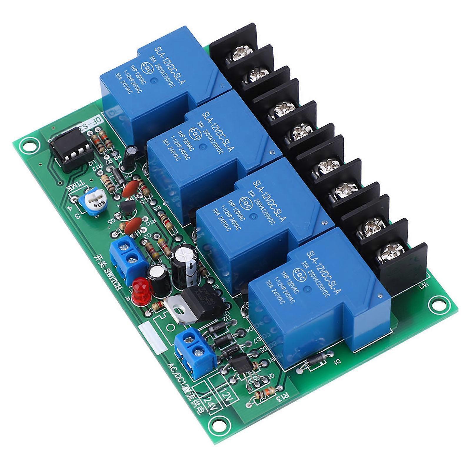 Power Time Sequence Board 4 Channel Adjustable Sequential Controller Module 30A 0.5-4s