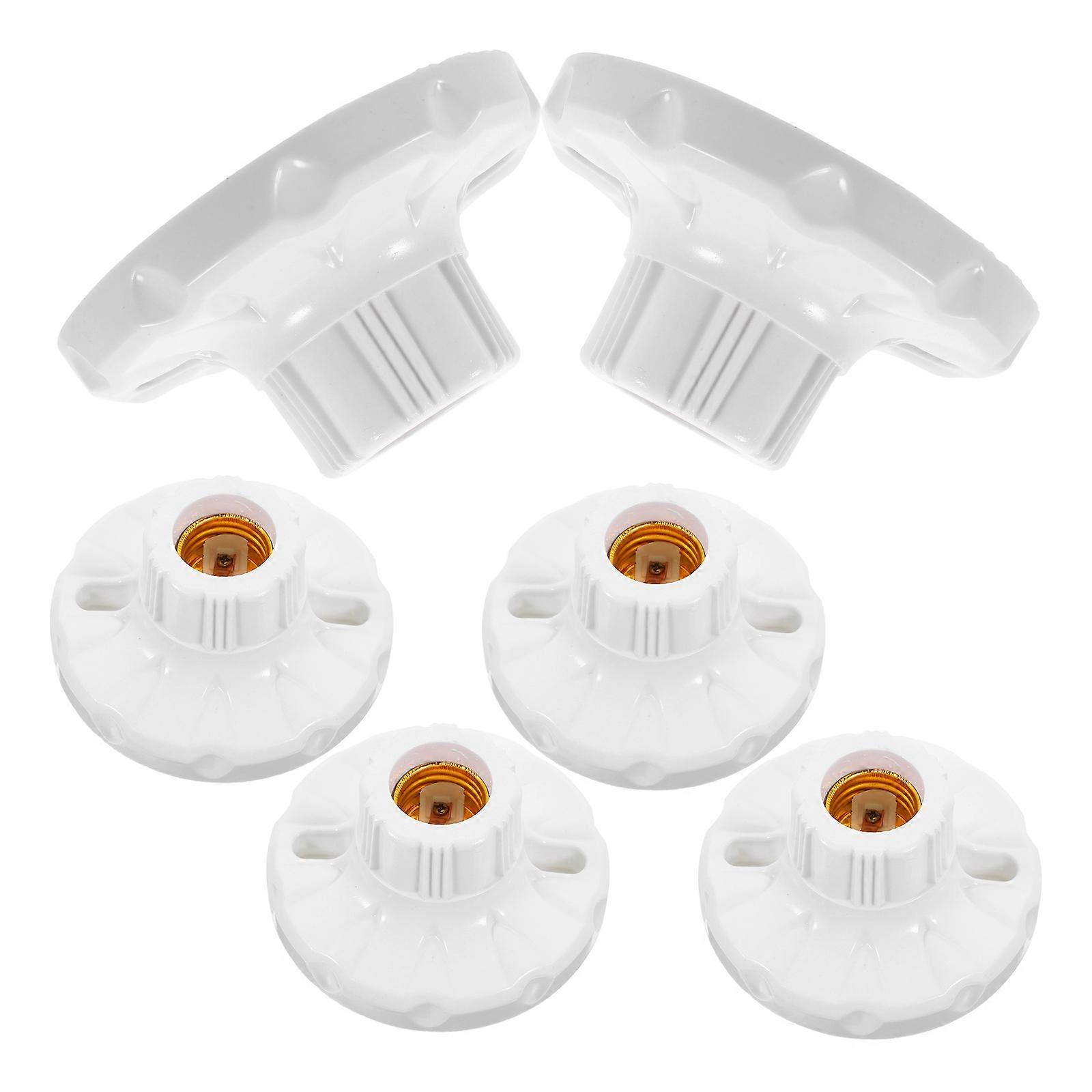 E27 Light Socket Base for Lamp Holder Ceiling Light Fitting 6Pcs White