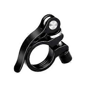 Black quick-release seat post clip for recreational bicycles