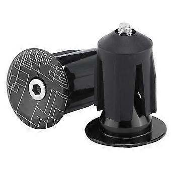 2 Pack Bicycle Handlebar End Caps compatible with Road Bike and Mountain Bike, Black