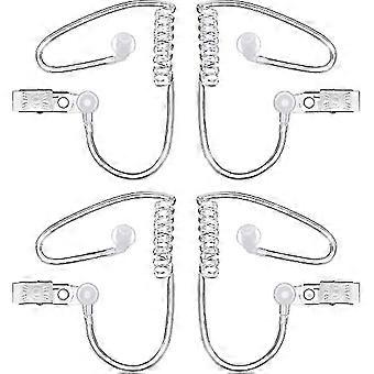 4 Packs Spy Ear Piece Toys Security Headset Earpiece Agent Spy Earpiece Costume Prop  Snap On Replacement Acoustic Tube For 2-way Radio O Headsets-C11