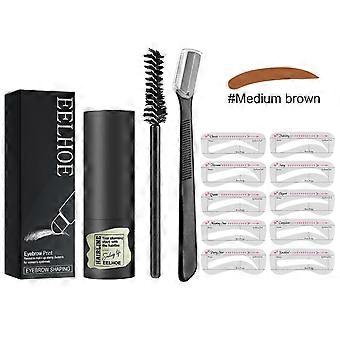 EELHOE  Brow Print Set, Waterproof Stereo-Plastic Eyebrow Styling Quick Eyebrow Card Make-Up Natural Hairline Powder