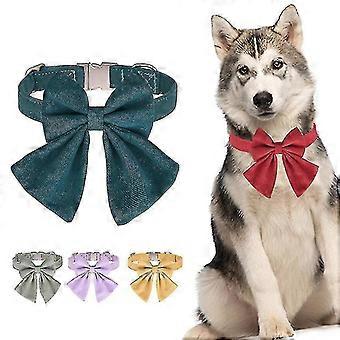 Christmas Chrismas Bow Tie Dog Collar - Comfortable Silk Christmas Dog Collar With Detachable Bow Tie For Small Dogs, Neck 26-42cm1pc-green