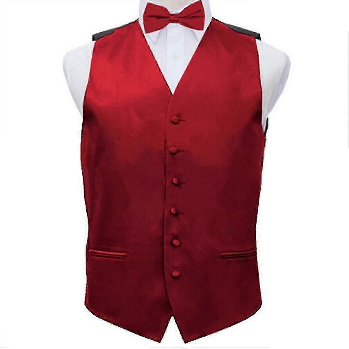 Traje Hombre Chaleco Chaleco Chaleco Casual Chaleco S Rojo Oscuro