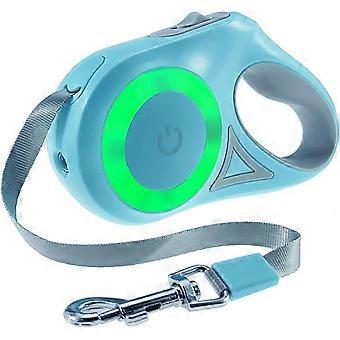 Dog Leash Retractable Dogs Leashes with Led Bright Flashlight Walking Leashes for Puppy Small Medium Dogs Leash One Handed Brake Free Movement One But