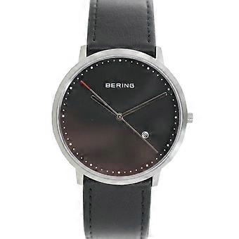 Bering mens watch wristwatch slim classic - 11139-402 leather