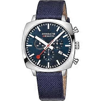 Mondaine Men's Watch Chronograph Wristwatch 41 mm MSL.41440.LD.SET Textile