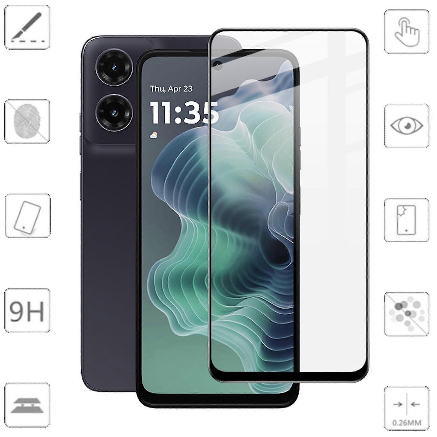 For Motorola Moto G35 5G 1x 3D Premium Full 9H 0.3mm Tempered Glass Film Protector