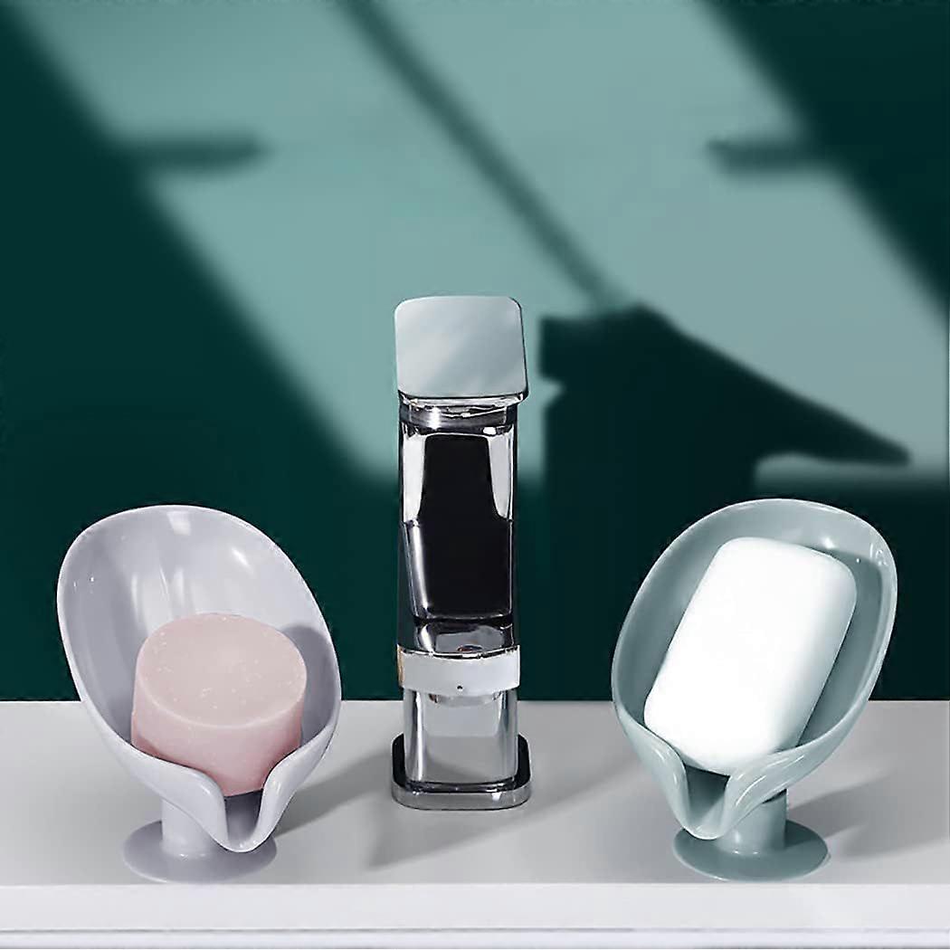 Plastic Soap Holder, Leaf Shape, Suction Cup, Stylish, Bathroom