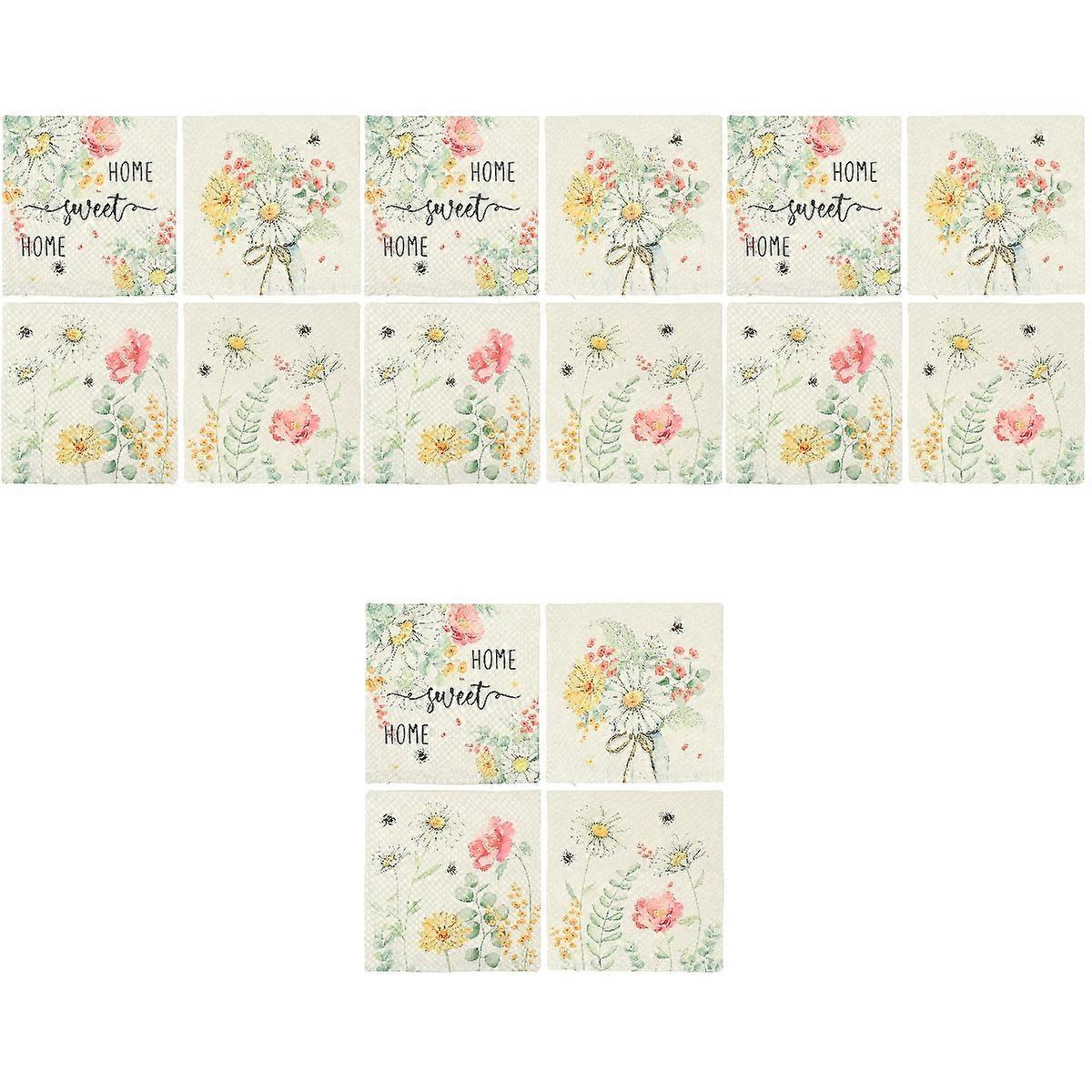 Spring Theme Pillowcase Sofa Pillow Covers for Home Use 16Pcs Set