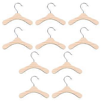 10pcs hölzerne Haustierbekleidung Kleiderbügel Hundekleidung Hängeständer (Silber, Holzfarbe)