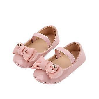 4 Colours Infant Baby Girls Princess First Walker Shoes Non-Slip Sole PU Leather Bowknot Shoes