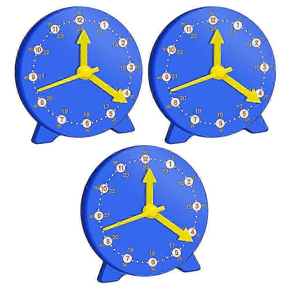 3pcs Classroom Display Clock Models Prop School Teaching Clock Models compatible with Kids
