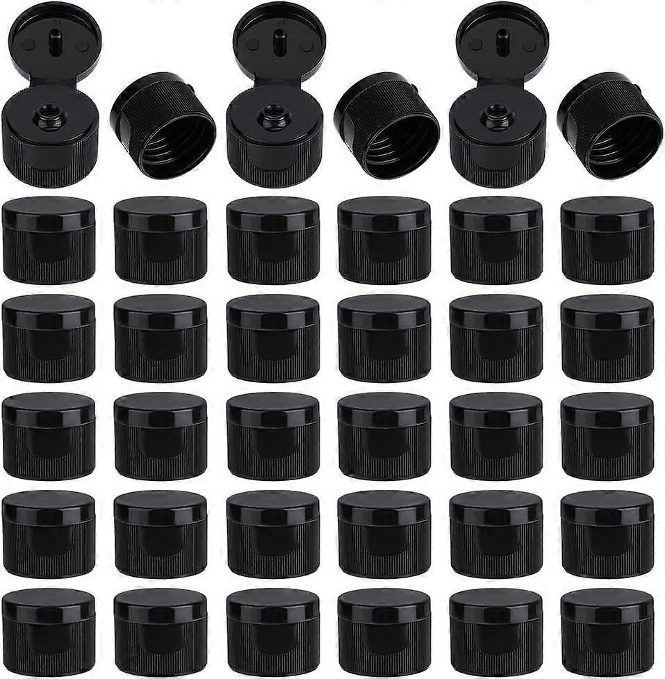 Plastic Flip Bottle Caps Column Black 27x20.5mm