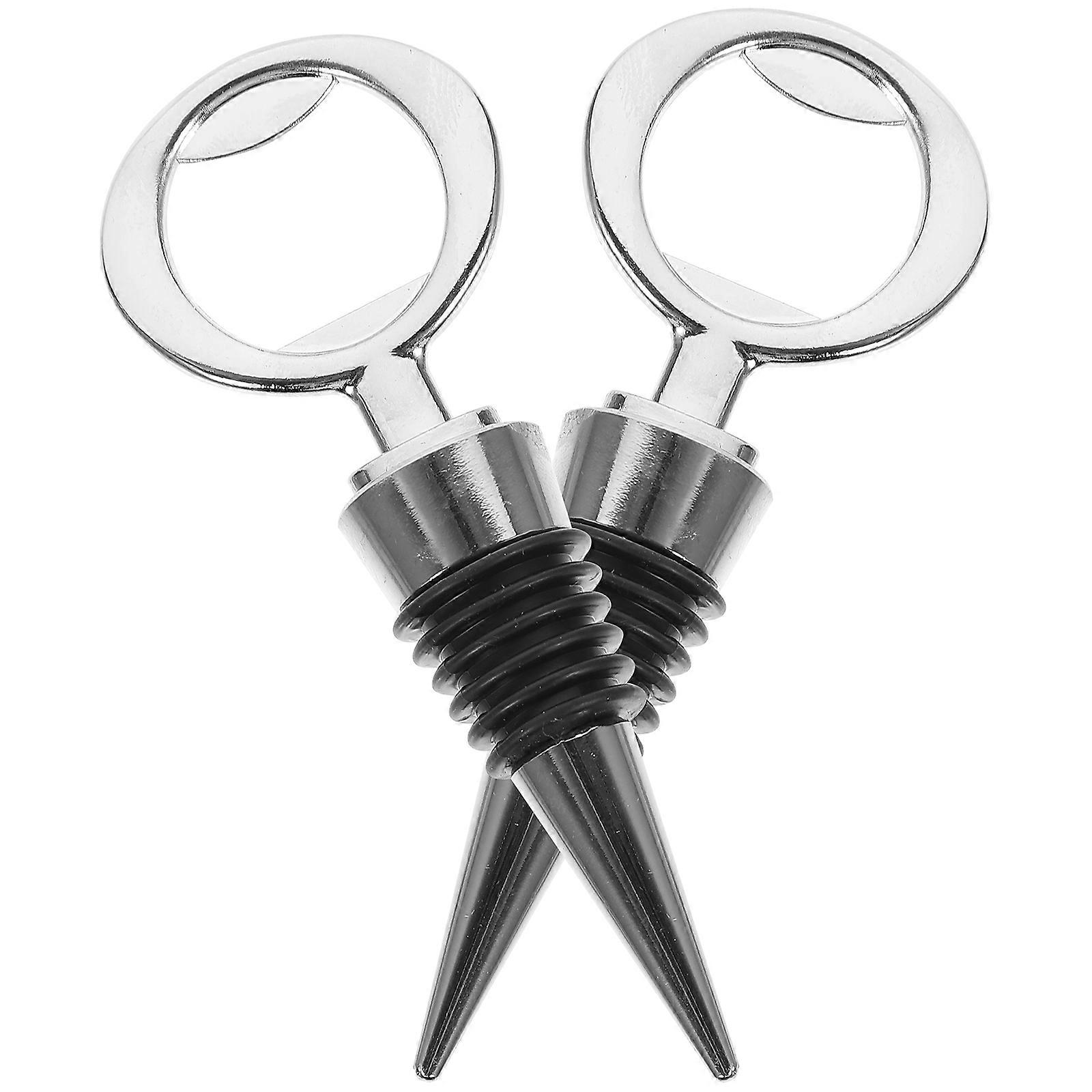 2Pcs Silver Zinc Alloy with Multi-Function Openers