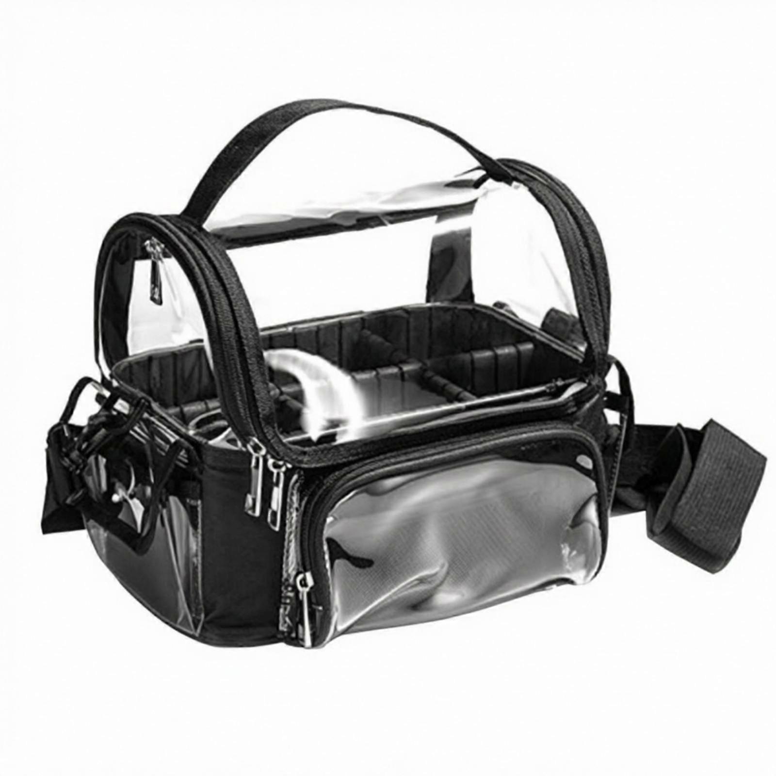 Makeup Case Adjustable Dividers Transparent Panels Quick Access for Artists
