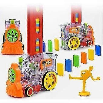 Automatic Chain Reaction Play with Kids Domino Train Blocks Set - Safe & Durable Build with Automatic Domino Motor