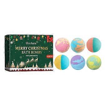 Oceaura Christmas Colorful Bath Ball Bubble Shower Fragrance Moisturizes, Floral Fragrance Lingers, Plant Cleaning