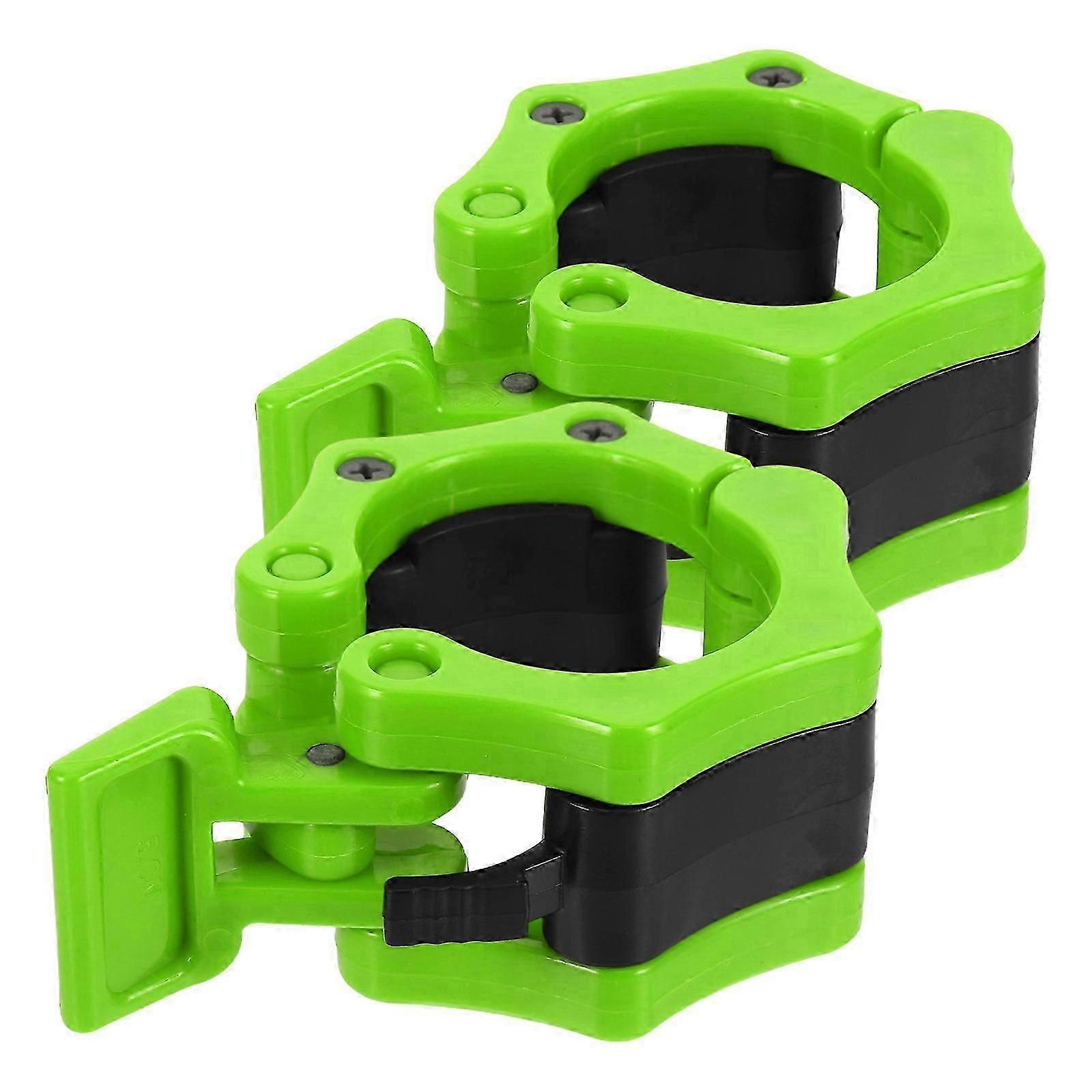 1 Pair 25mm Adjustable Gym Barbell Collars Quick Release Locking Light Green