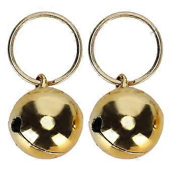 2 Pcs Anti-rust Anti-lost Copper Bells, Clear Round Sound, Decoration for Dog Cat Collar (Gold)