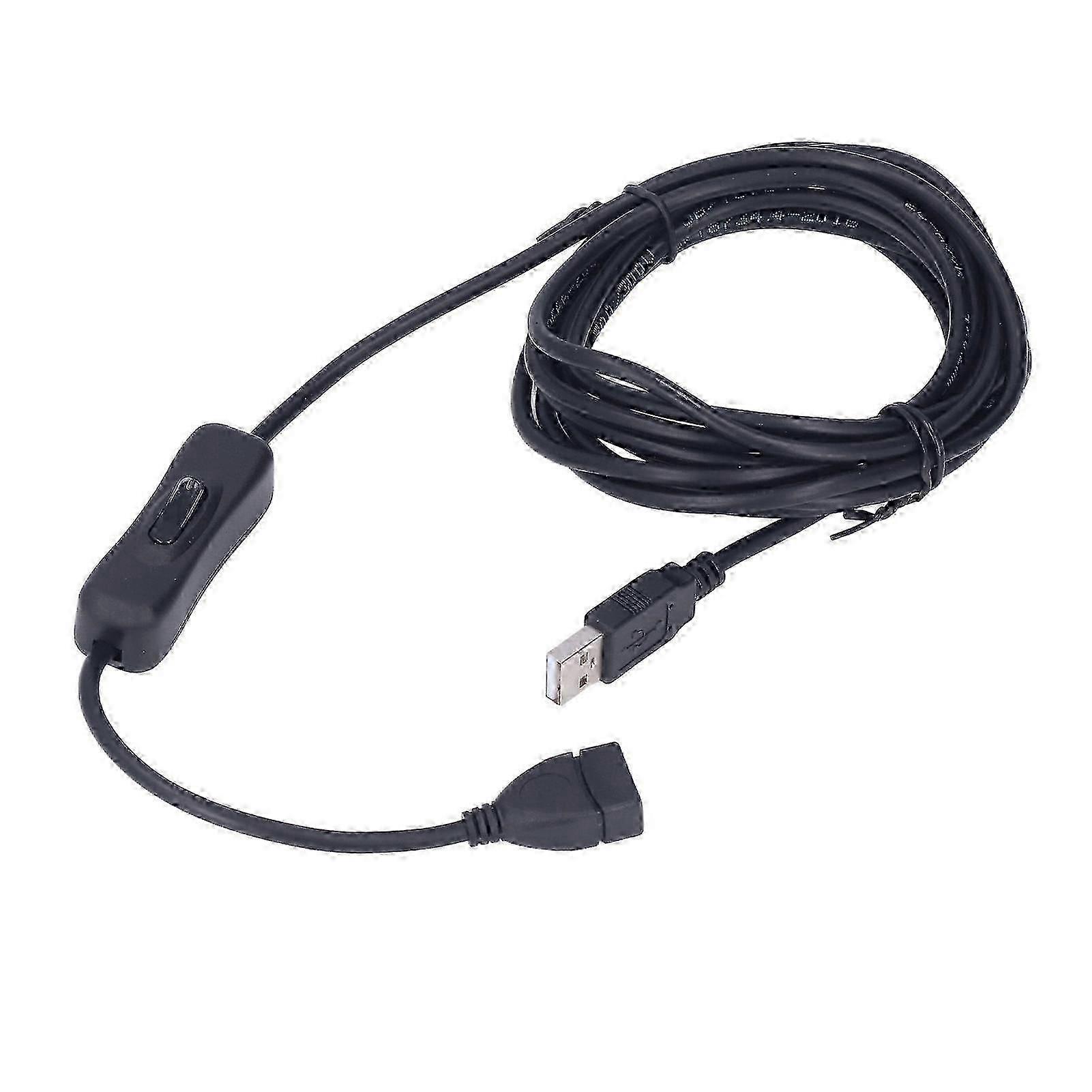 3m USB Switch Extension Cable compatible with Desk Lamp, Supports Power & Data 9.8ft