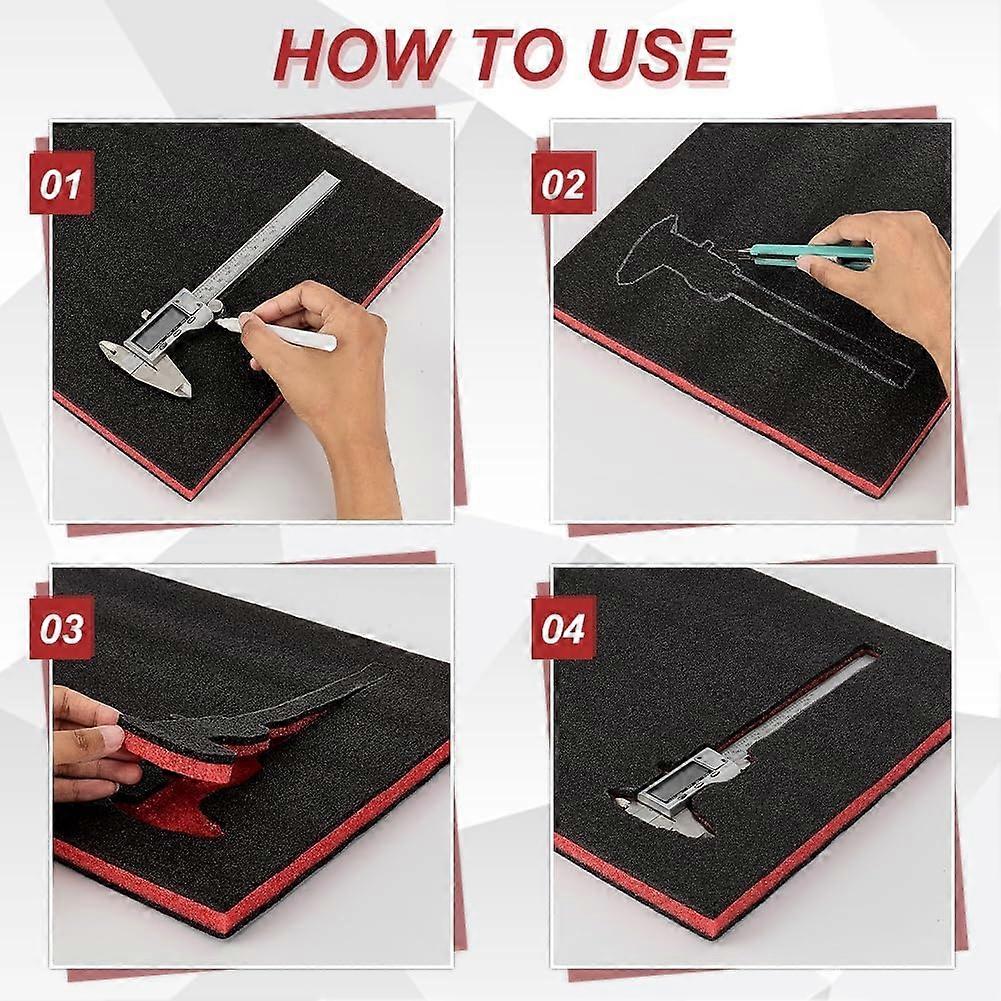 7Pcs Tool Box Foam,15.7x11.8x0.9Inch Tool Inserts for Toolbox Hard Case Drawer Camera Toolbox Storage Tool Shadow Insert