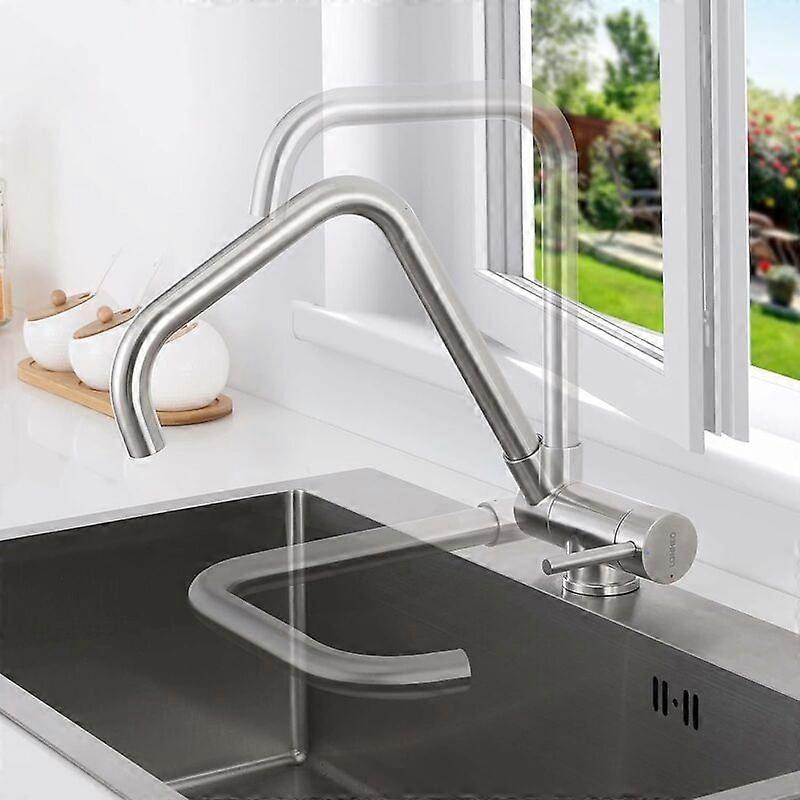 Folding 360-Degree Rotating Kitchen Faucet