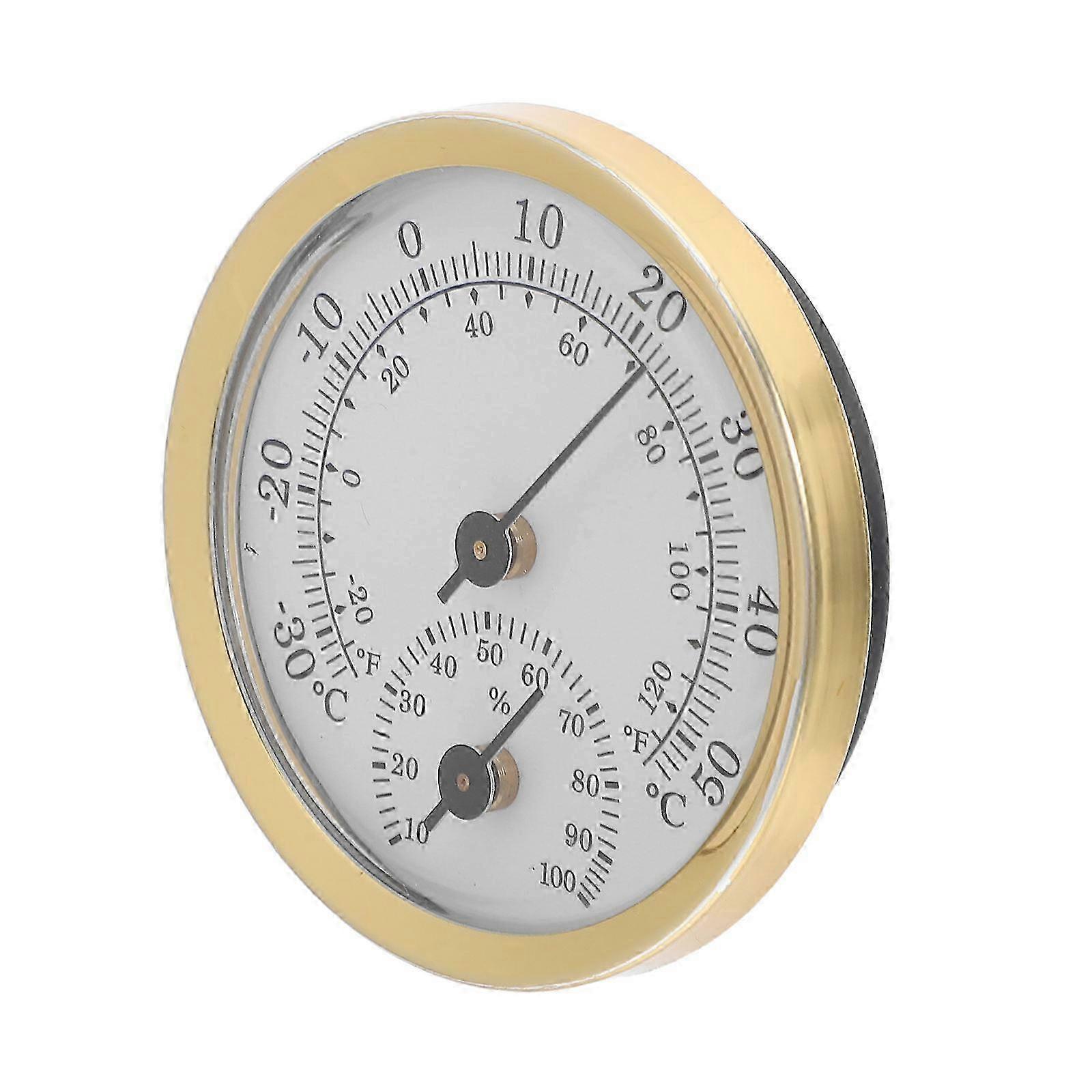 Mini High Precision Pointer Hygrothermograph Durable Multiple Use Sensor Thermometer Hygrometer (Golden)