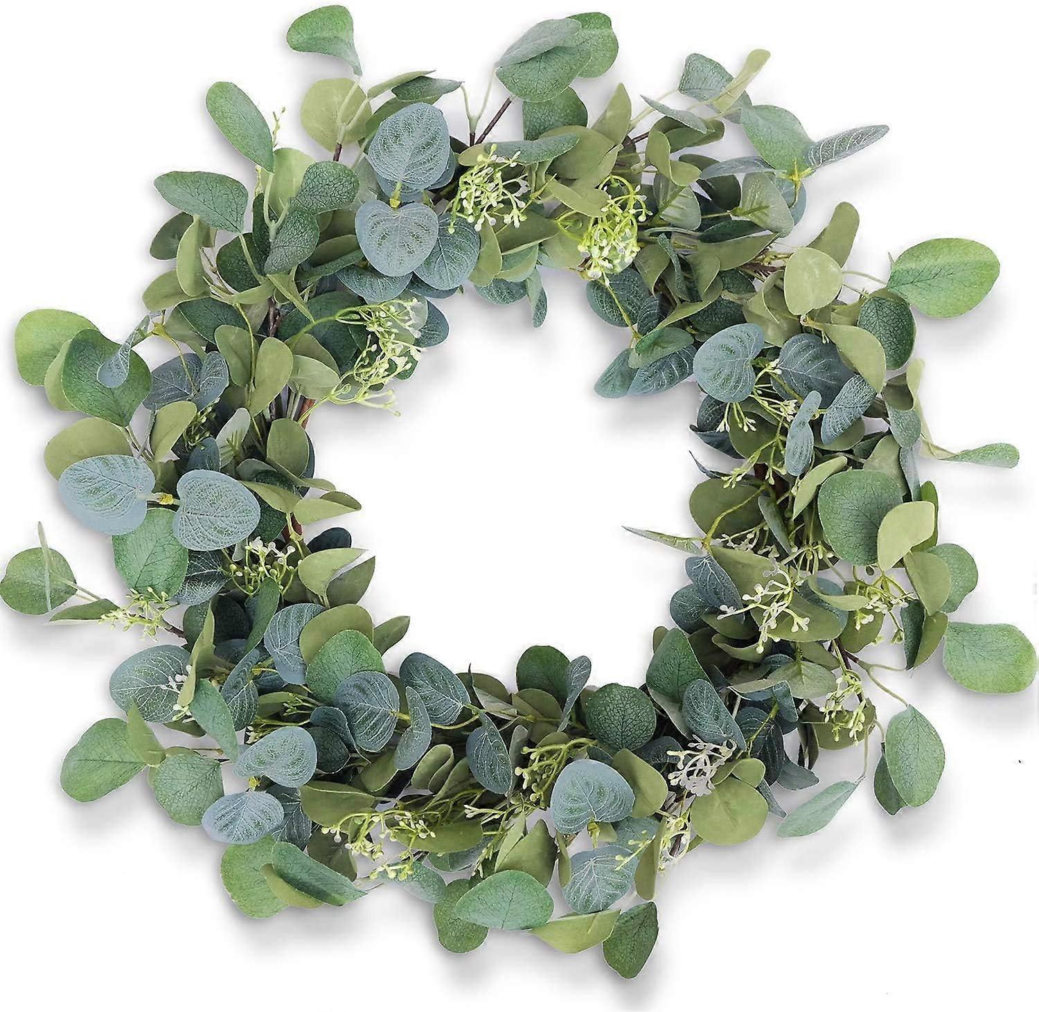 Chic Rustic Silk Eucalyptus Wreath Home Wedding Decoration