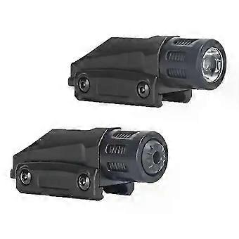 Mini torcia tattica a LED ricaricabile compatibile con M416 M1911 Glock G18, luce sottoscocca da 20 mm per slitta guida, ideale per caccia, campeggio e pesca.