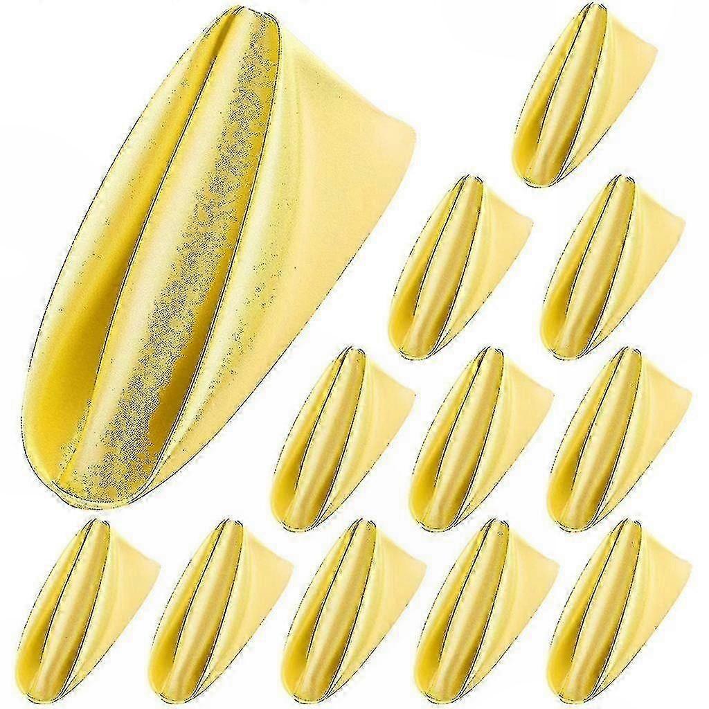 12pcs 50cm Square Satin Table Napkins