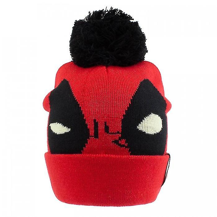 Deadpool Face Pom Pom Beanie