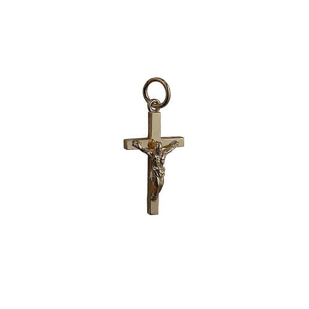 9ct Gold 20x12mm solid block Crucifix Cross