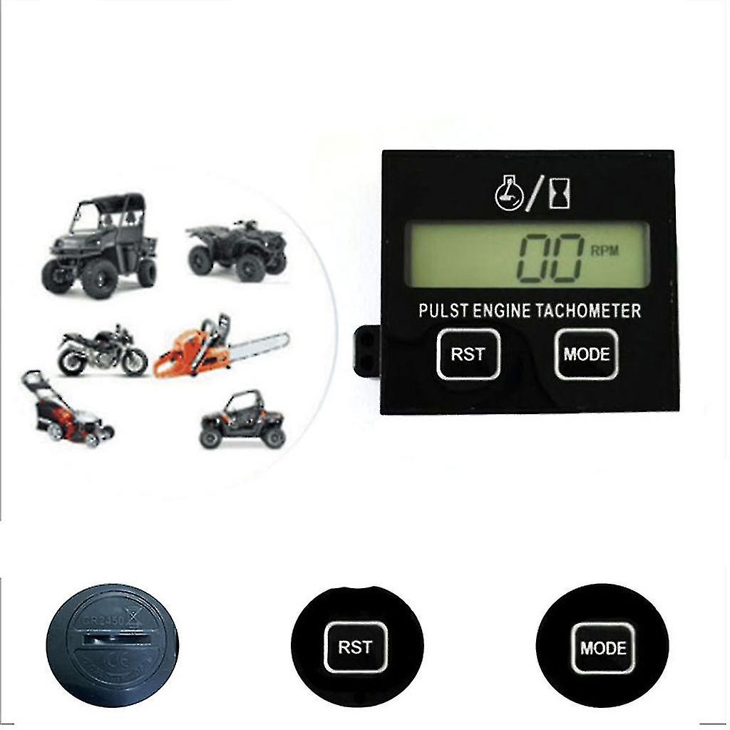 Hour Meter Tachometer Rpm Counter For Snowmobile Skis Motor Lawn Mower