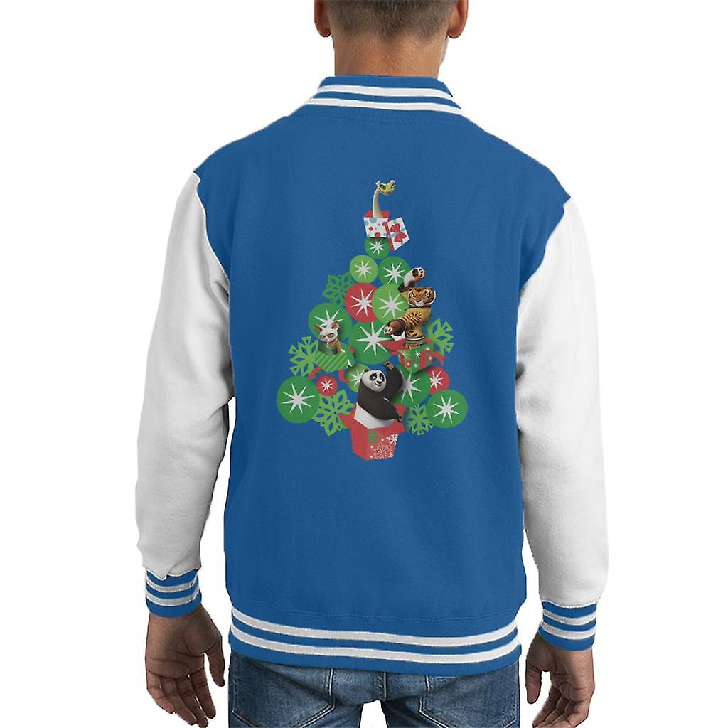 Kung Fu Panda Christmas Tree Characters Kid's Varsity Jacket