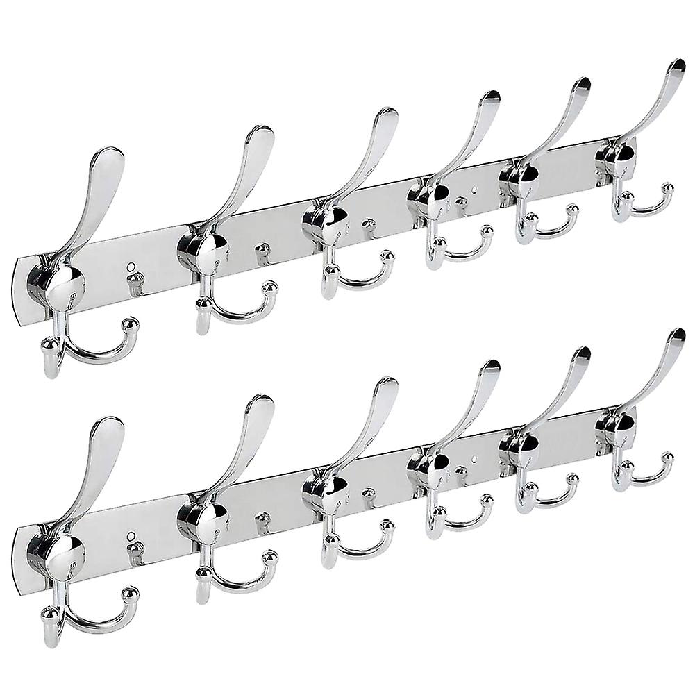 1/2 Pcs Hooks Wall Mounted Stainless Steel Coat Robe Hat Clothes Hanger Towel Rack