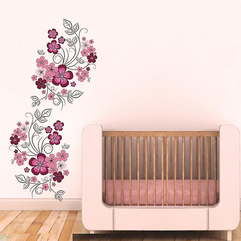 2 pieces flower wall stickers