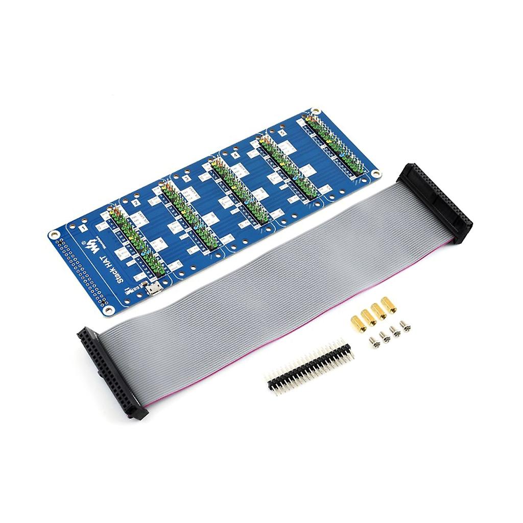 for Raspberry Pi Stack HAT 5x 20x20 GPIO Pin Header Expansion with GPIO Cable