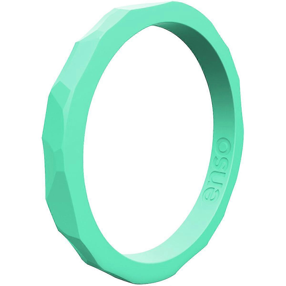 Inele Enso Hammered Stackables Seria Silicon Ring - Sea Foam