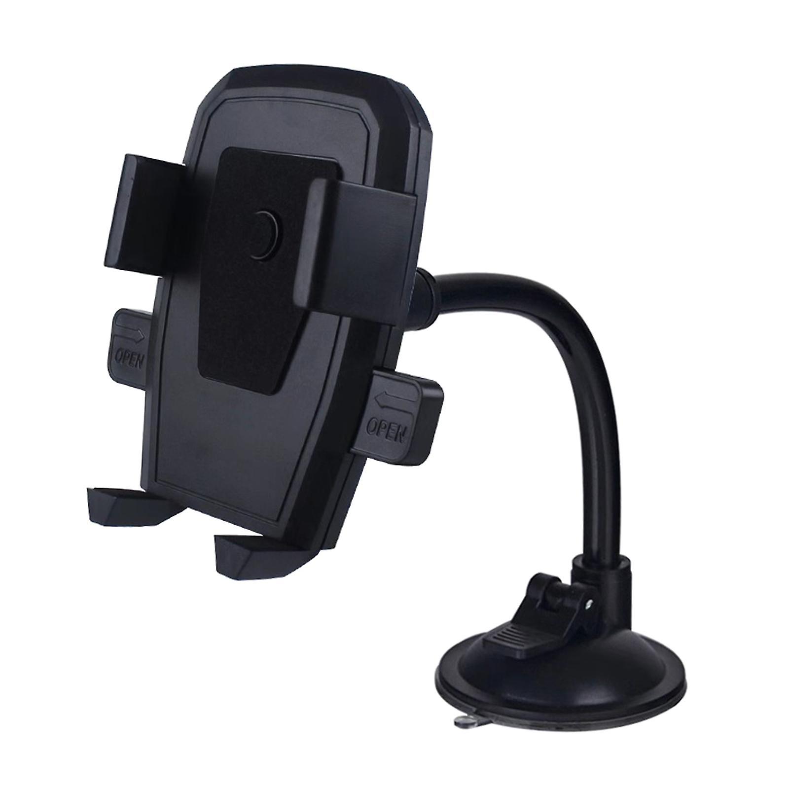 Car Windshield Window Phone Mount Suction Cup Long Arm One-Button Black