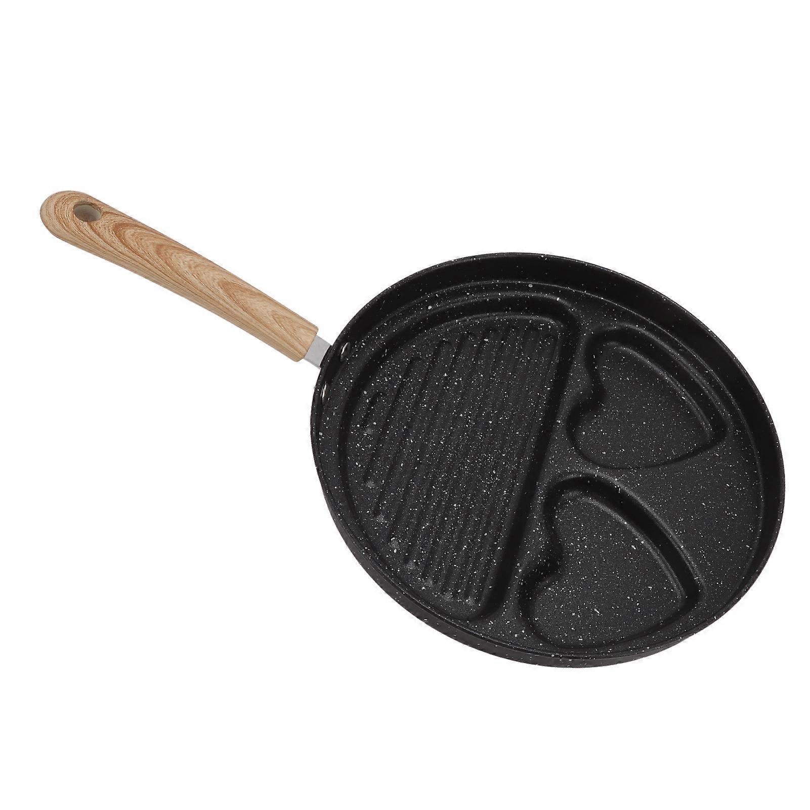 Eiersteak geteilte Bratpfanne 3 in 1 Multifunktionale Prevent Stick Egg Beef Steak Cooker Pfanne für zu Hause